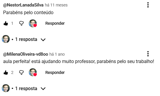 Comentário de aluno