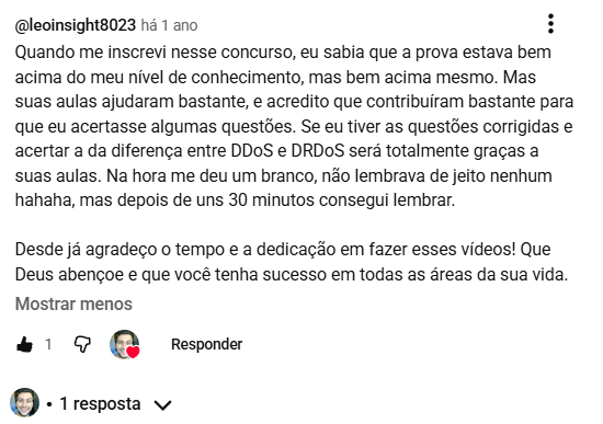 Comentário de aluno